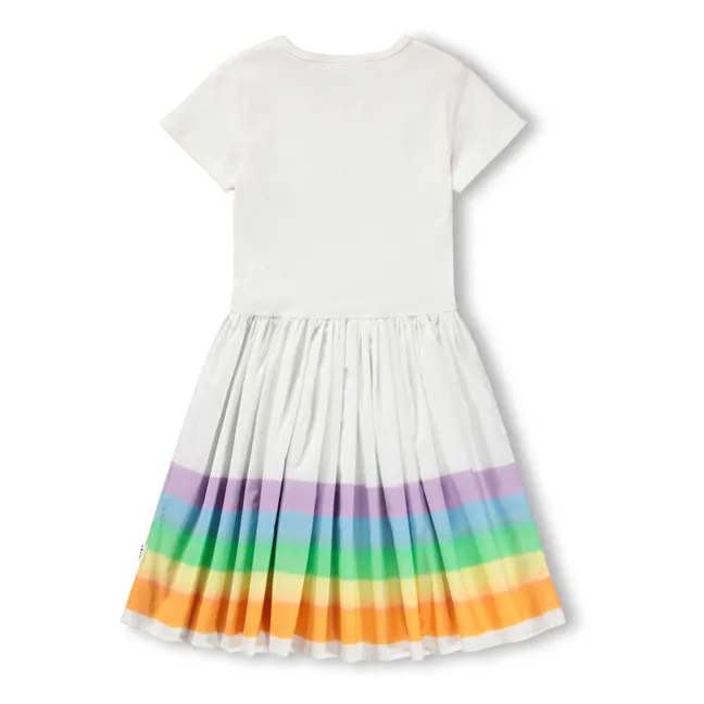 Robe Cissa Arc-en-ciel Coton Bio | Blanc