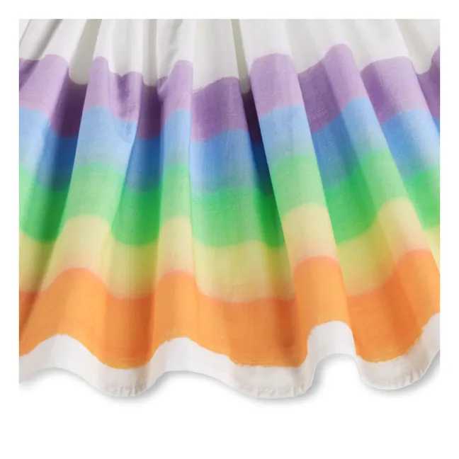 Robe Cissa Arc-en-ciel Coton Bio | Blanc
