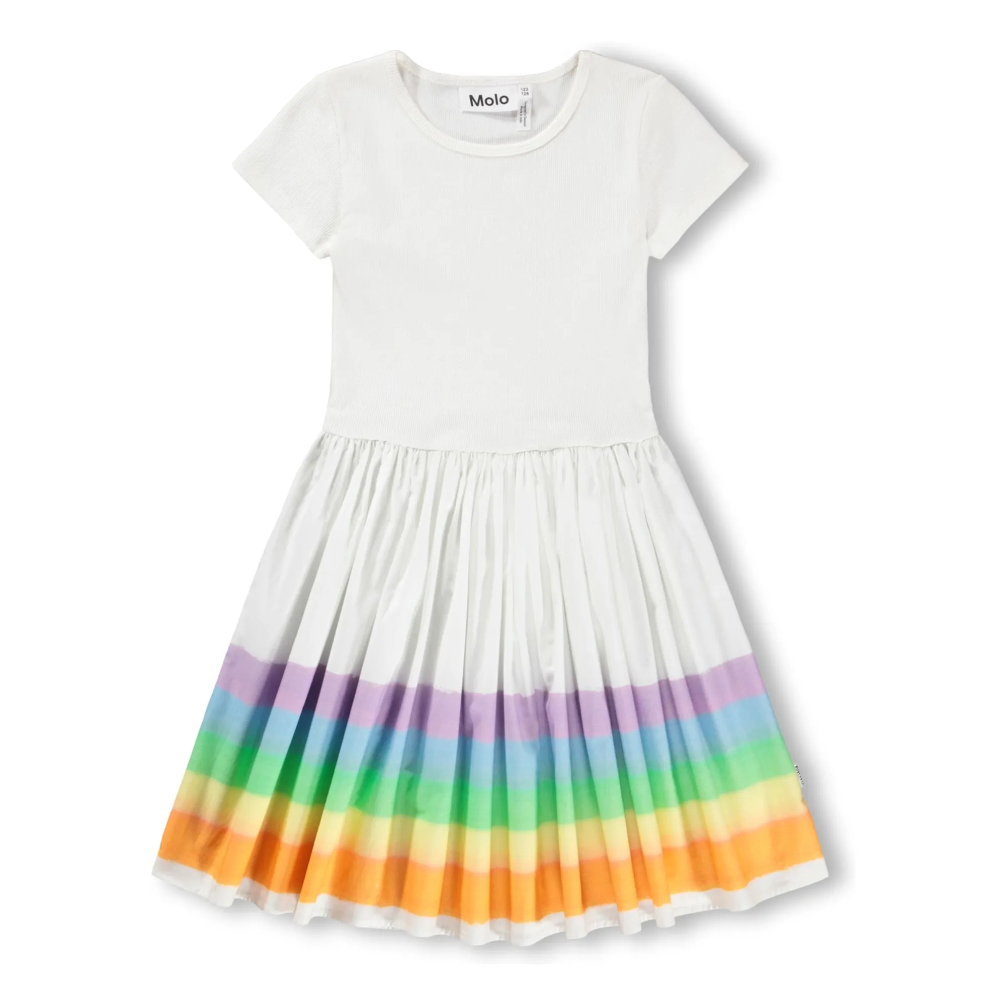 Molo White Cissa Rainbow Organic Cotton Dress