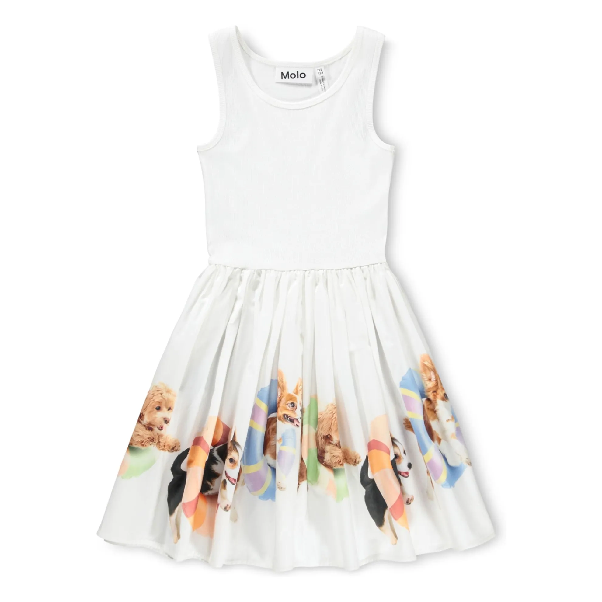 Molo White Cassandra Dogs Organic Cotton Dress