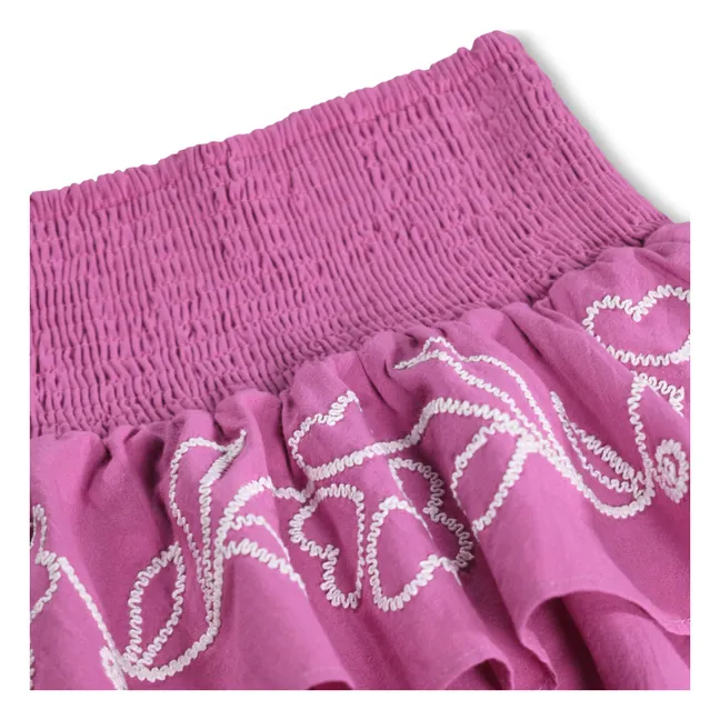 Bonita falda con volantes Algodón orgánico | Violeta