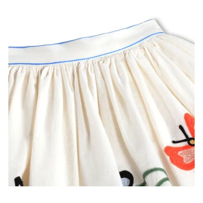 Jupe Bonnie Papillons Coton Bio | Ivoire