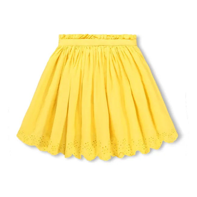 Falda Blanca Algodón orgánico | Amarillo