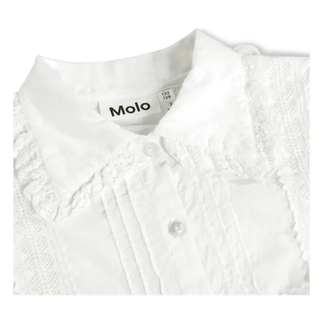 Blouse Volants Reece Coton Bio | Blanc