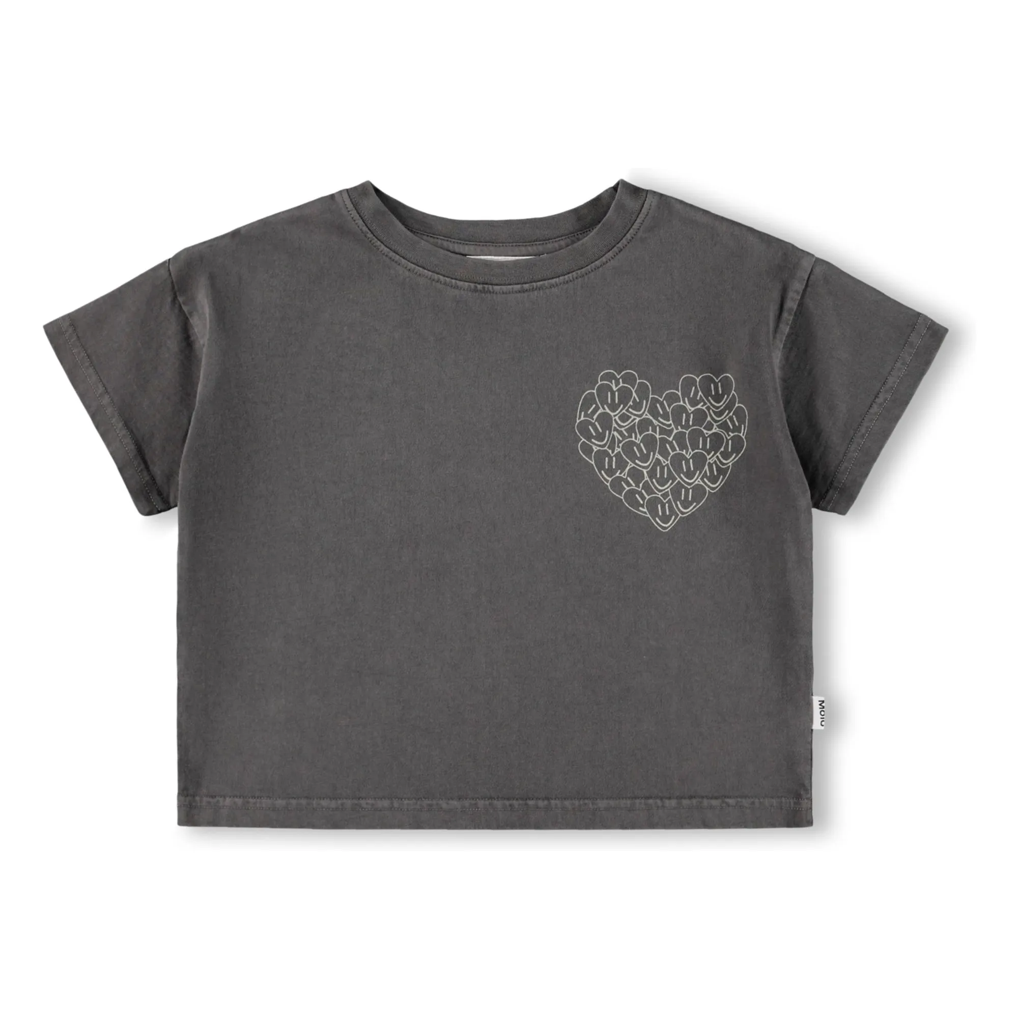 Molo Dark Grey Runi Love Organic Cotton T-Shirt