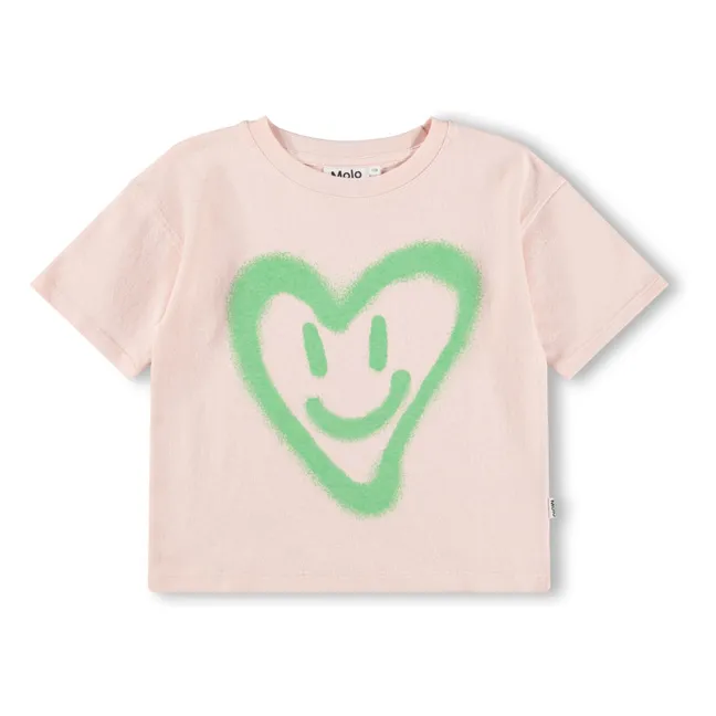 T-shirt Reinette Cœur Coton Bio | Rose pâle