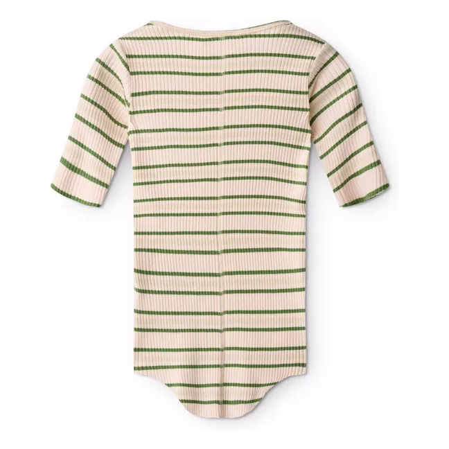 Ronelle Body de canalé a rayas Algodón orgánico | Crudo