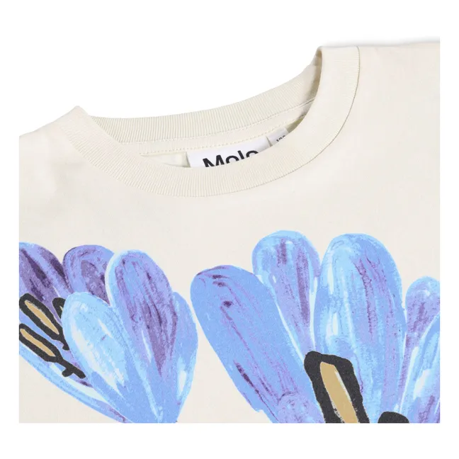 Camiseta de algodón ecológico Rodnez Flowers | Crudo