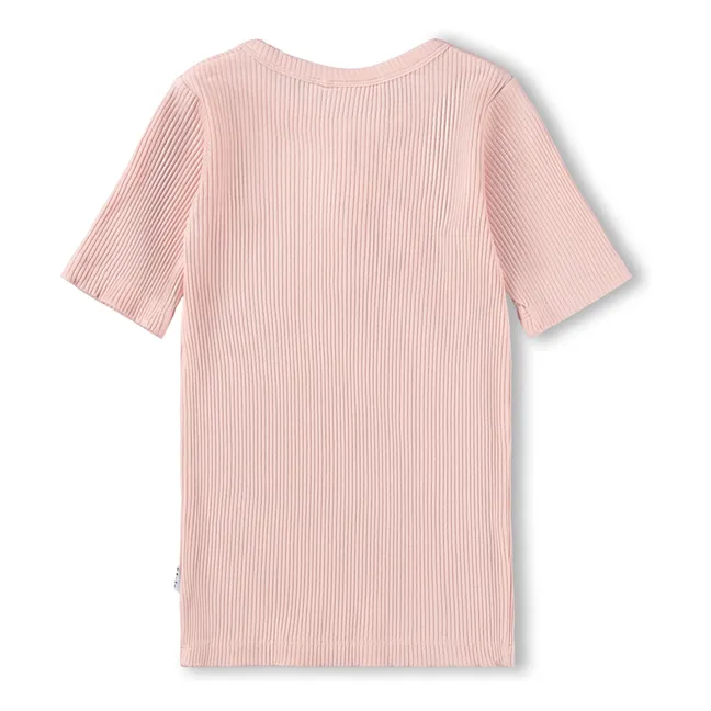 T-shirt Col Boutonné Côtelé Rosey | Rose pâle