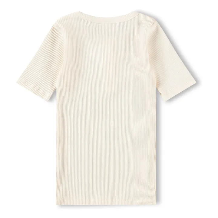 T-shirt Col Boutonné Côtelé Rosey | Ivoire- Image produit n°2