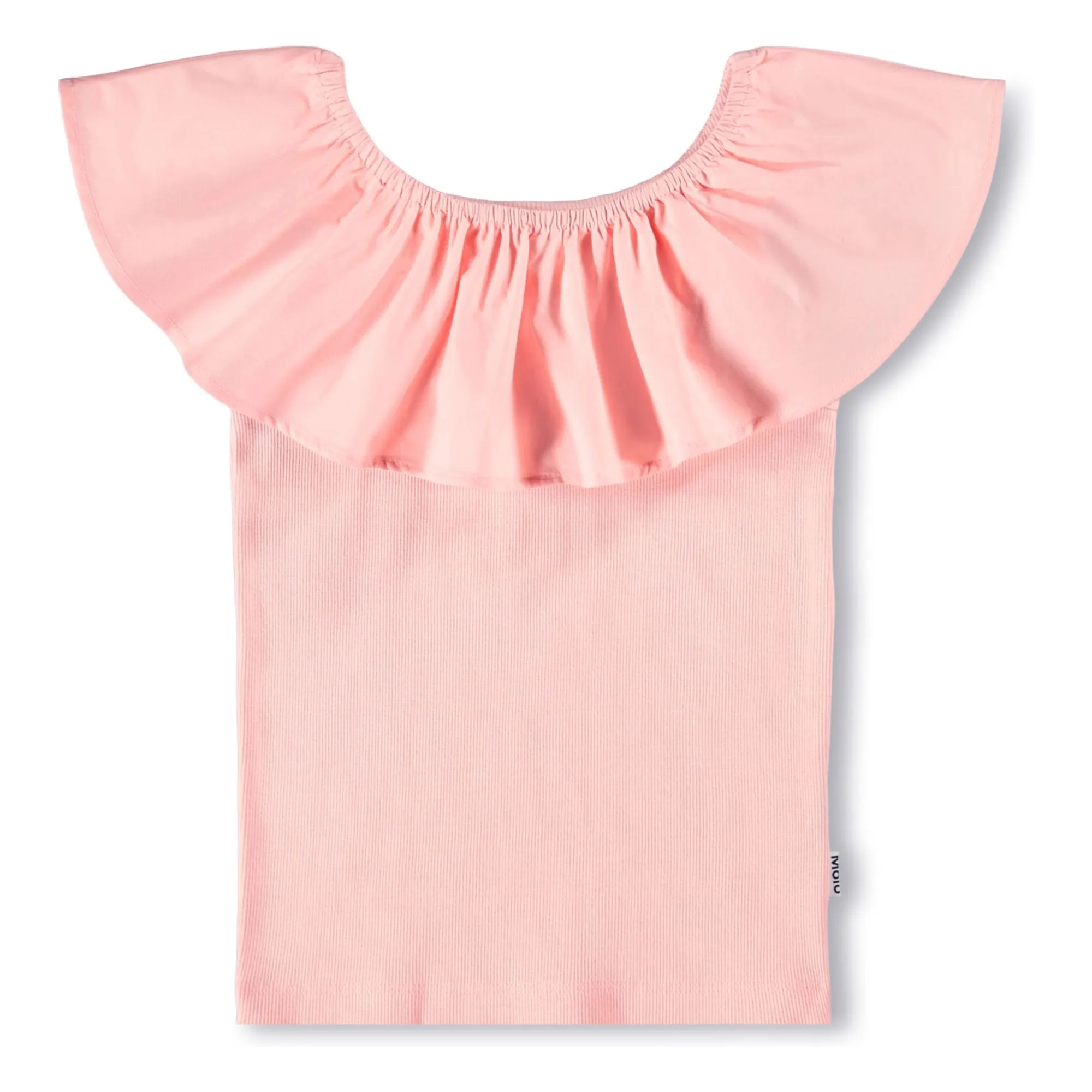 Molo Peach Reca Organic Cotton Ruffle Top