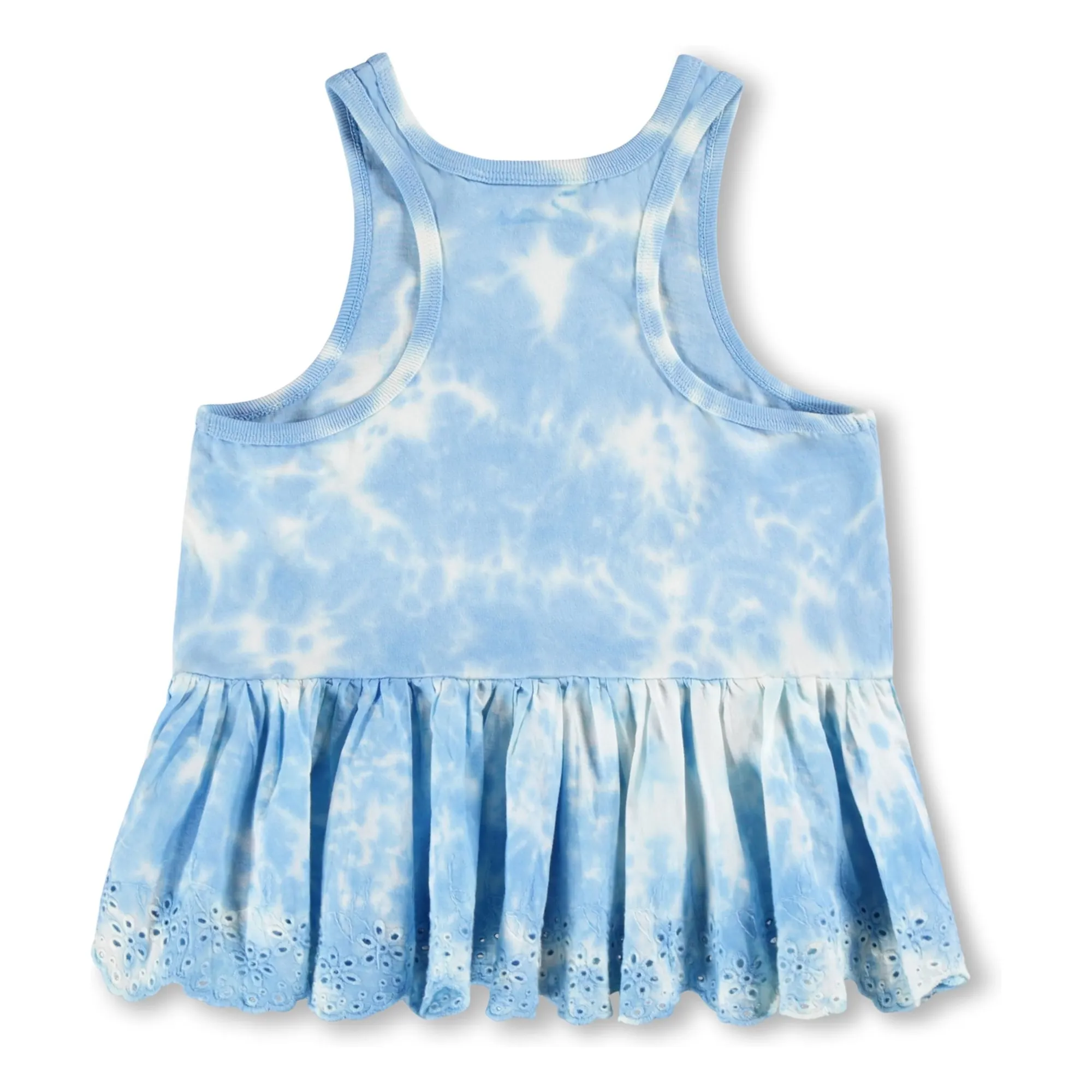 Débardeur Volants Rosa Tie and Dye Coton Bio | Bleu Clair- Image produit n°3