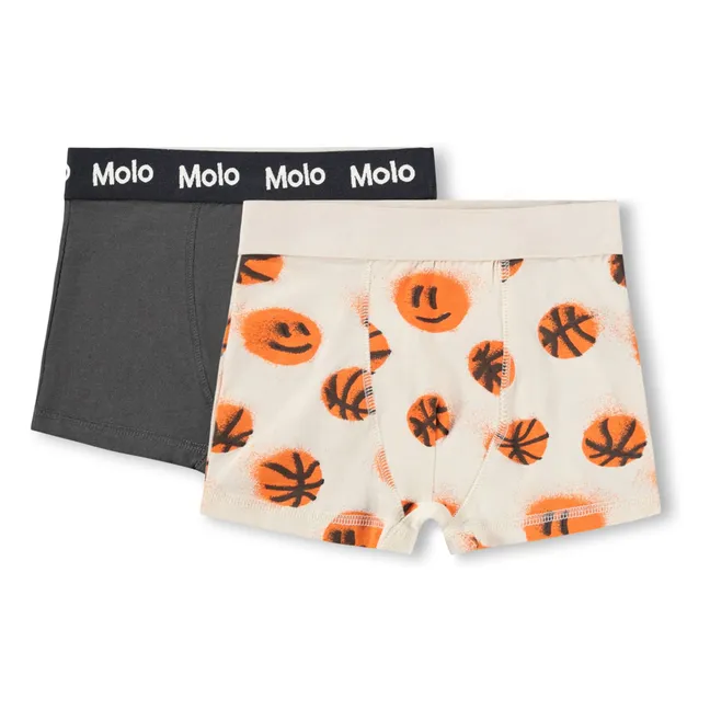 Set of 2 Justin Basketball Organic Cotton Briefs | Ecru
