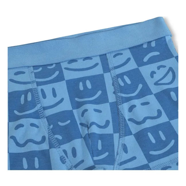 Set of 2 Justin Damier Organic Cotton Boxer Briefs | Blue