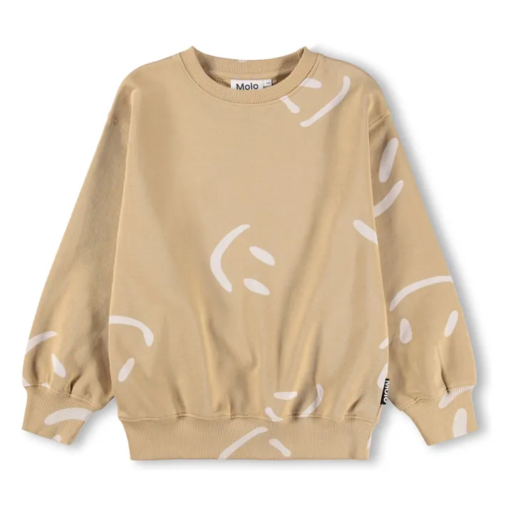 Sudadera de algodón ecológico Monti Smiles | Beige- Imagen del producto n°0