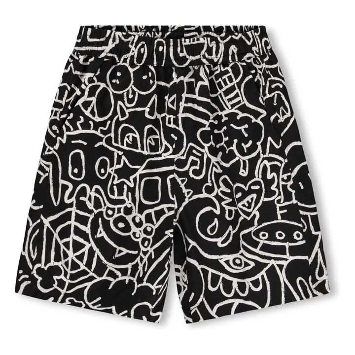 Short Avart Doodles Coton Bio | Noir- Image produit n°0