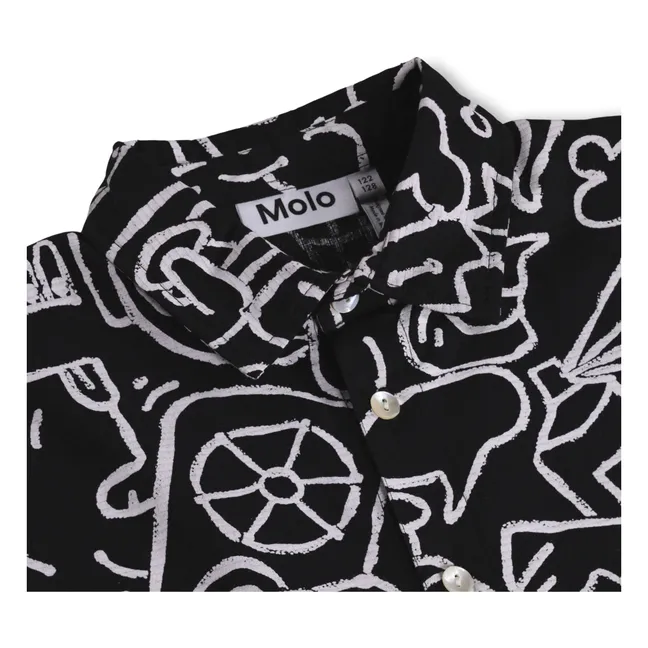 Richie Doodles organic cotton shirt | Black