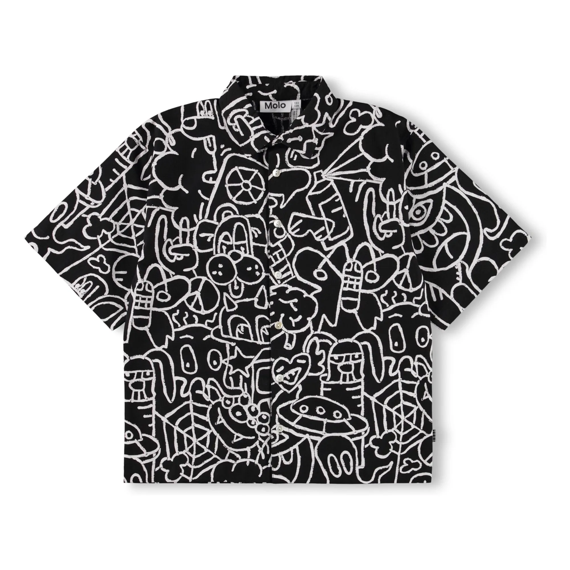 Molo Black Richie Doodles Organic Cotton Shirt