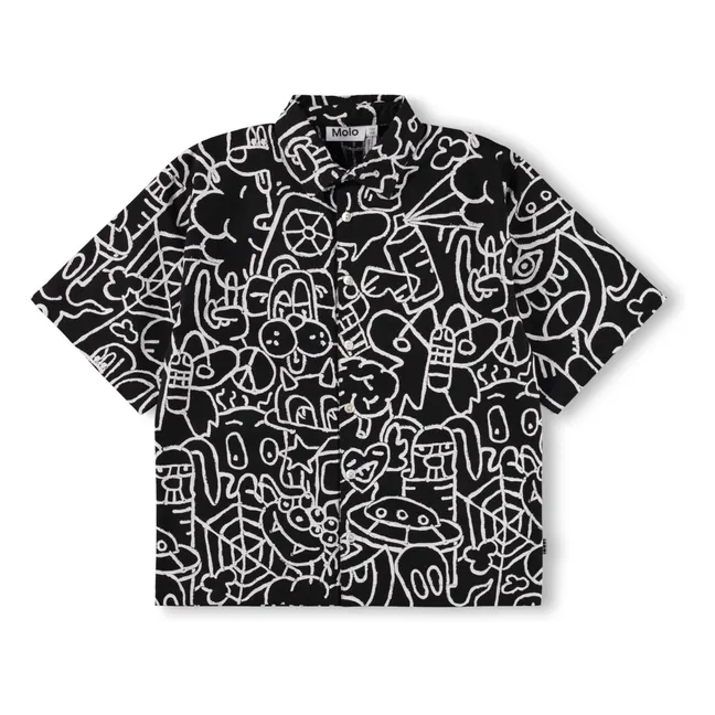 Chemise Richie Doodles Coton Bio | Noir