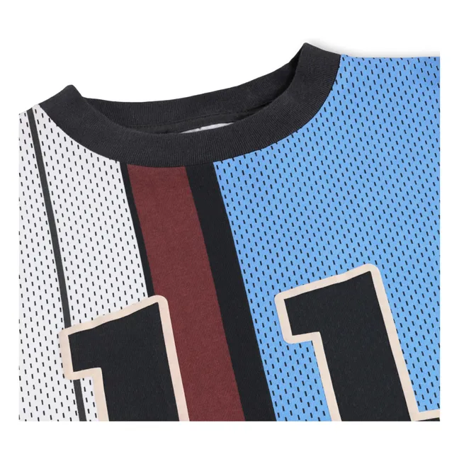 Rube n°11 Striped Organic Cotton T-shirt | Blue