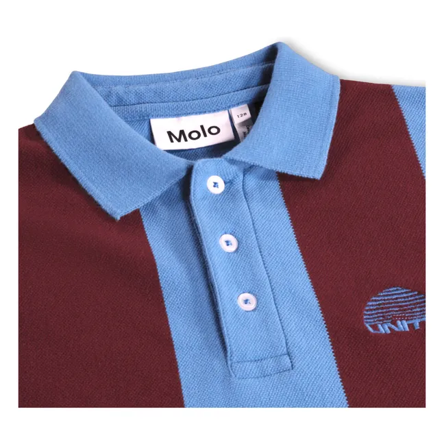 Polo de algodón orgánico a rayas Reyo | Azul