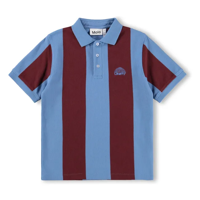 Reyo striped organic cotton polo shirt | Blue