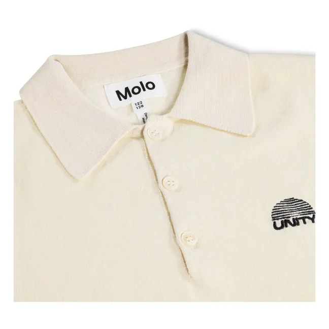 Brooks organic cotton polo shirt | Ecru