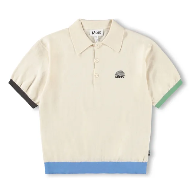 Brooks organic cotton polo shirt | Ecru