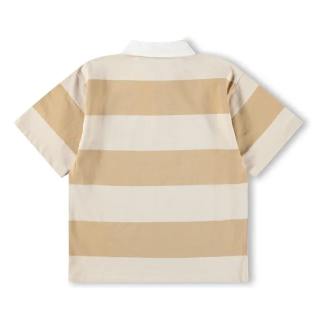 Polo Reef Rayé Coton Bio | Beige