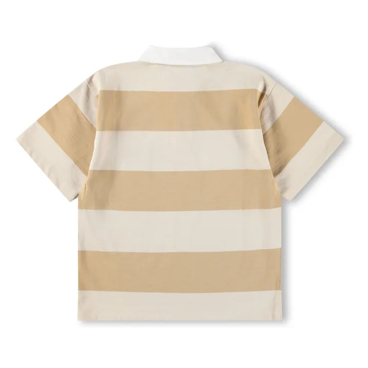 Polo de algodón orgánico a rayas Reef | Beige- Imagen del producto n°5