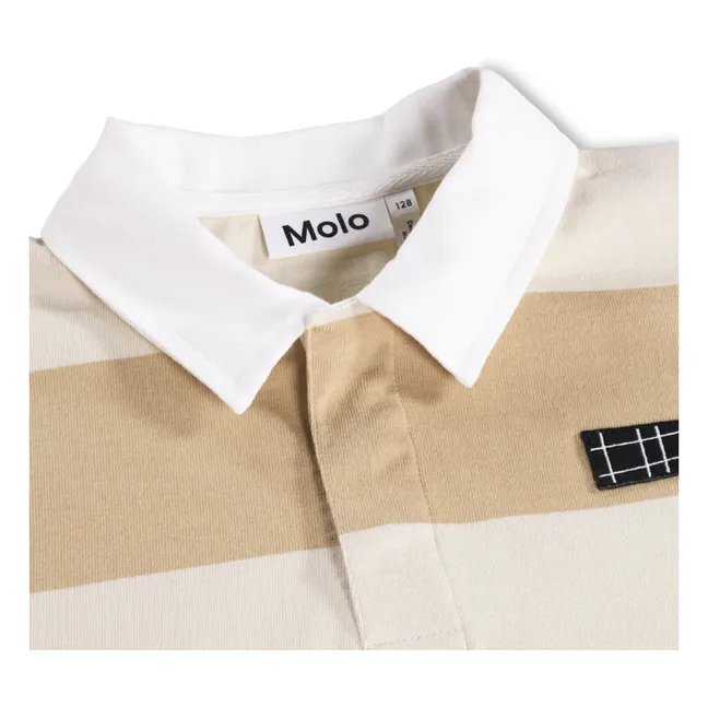Polo de algodón orgánico a rayas Reef | Beige