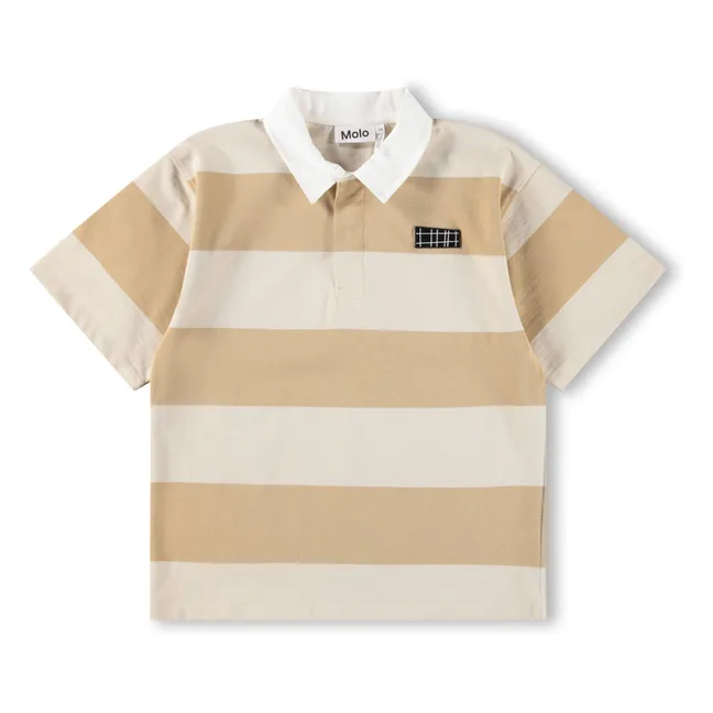 Polo de algodón orgánico a rayas Reef | Beige