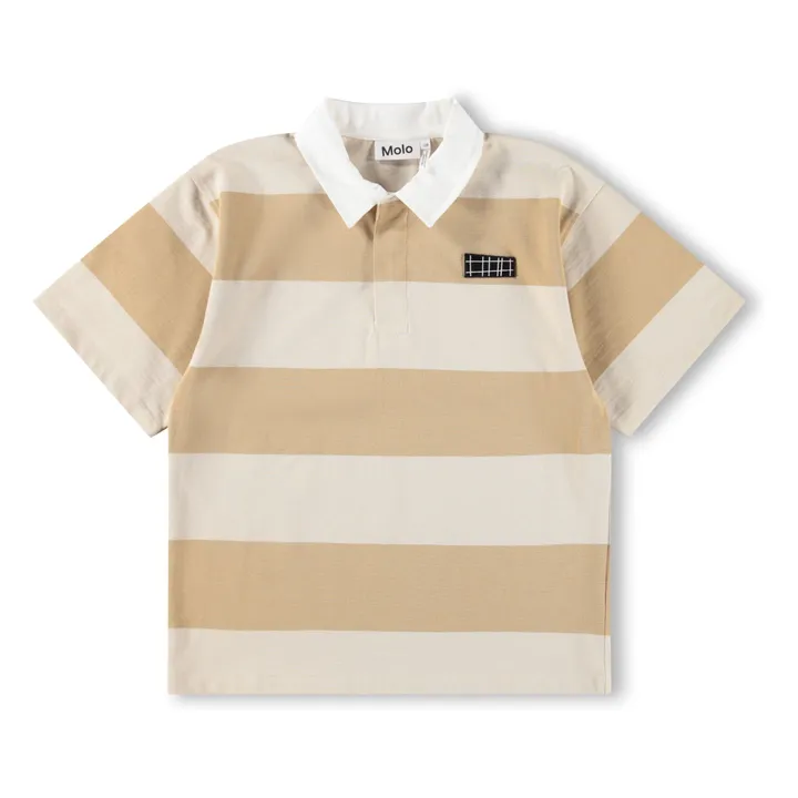 Polo de algodón orgánico a rayas Reef | Beige- Imagen del producto n°0