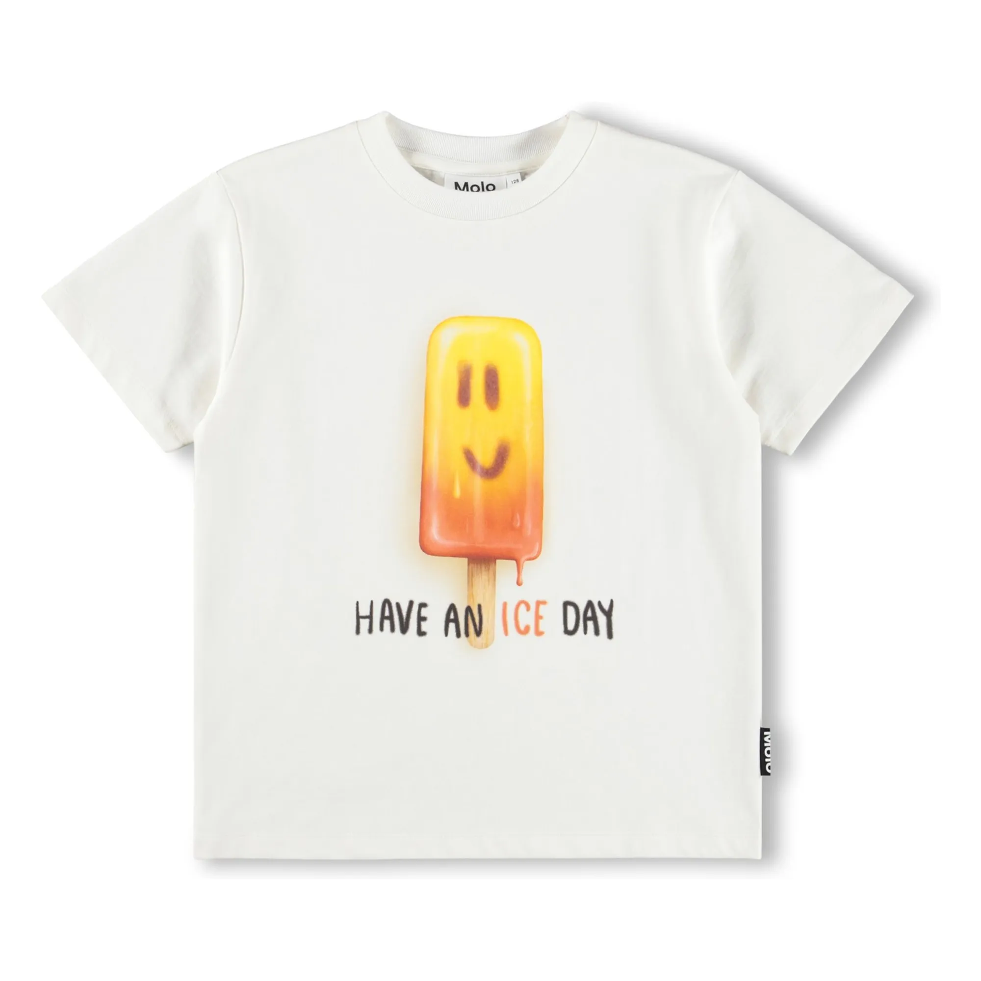 Molo White Riley T-Shirt Ice Organic Cotton