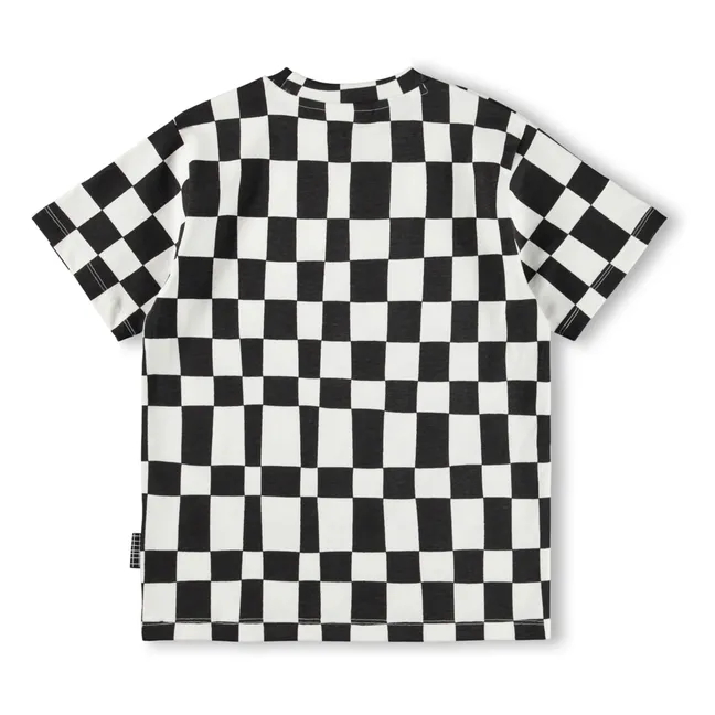 Camiseta Riley Damier de algodón orgánico | Negro