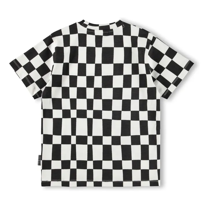 Camiseta Riley Damier de algodón orgánico | Negro- Imagen del producto n°3