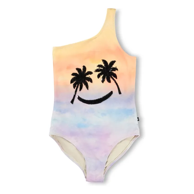Traje de baño asimétrico Nai Sunset Smile Fibras recicladas | Naranja