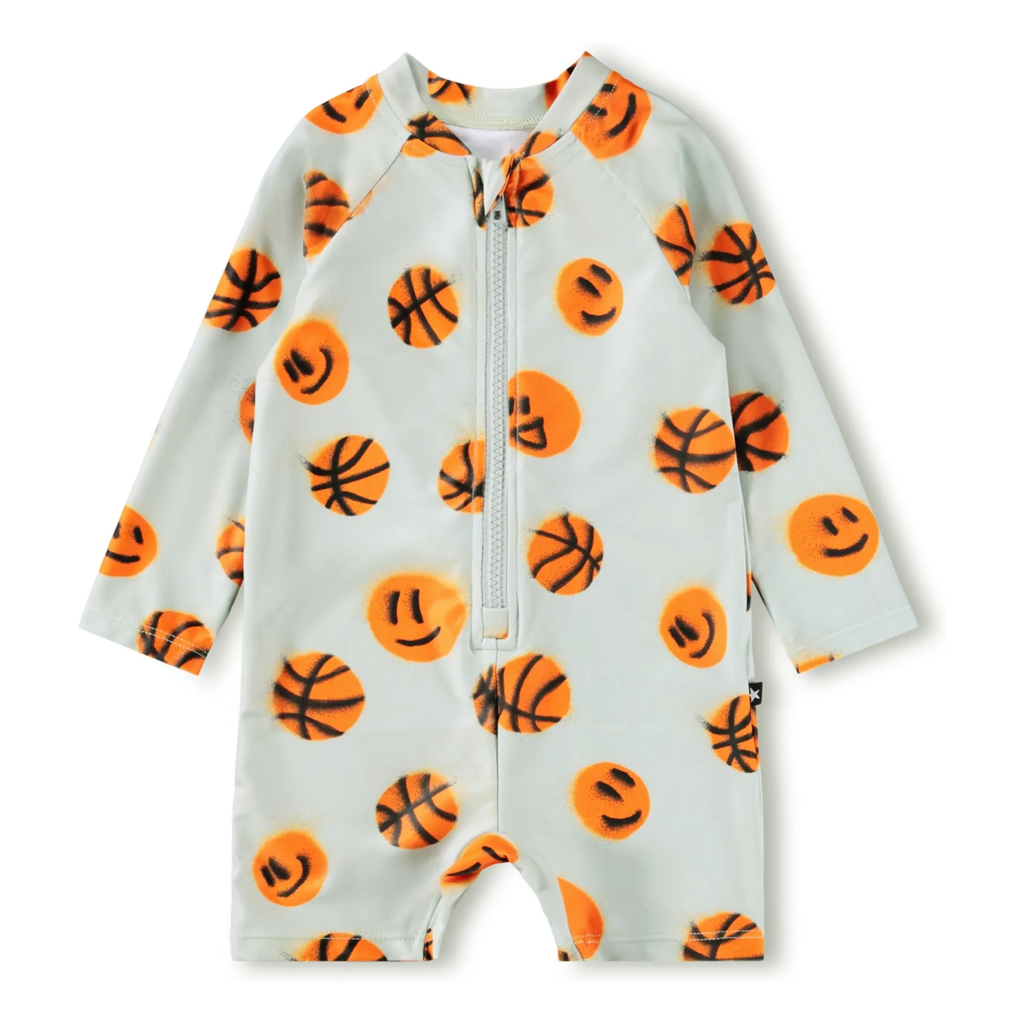 Molo Pale Blue Neka Ls Basketballs Bathing Suit Recycled Fibers
