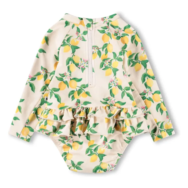 Narice Bathing Suit Lemons Recycled Fibers | Pale yellow