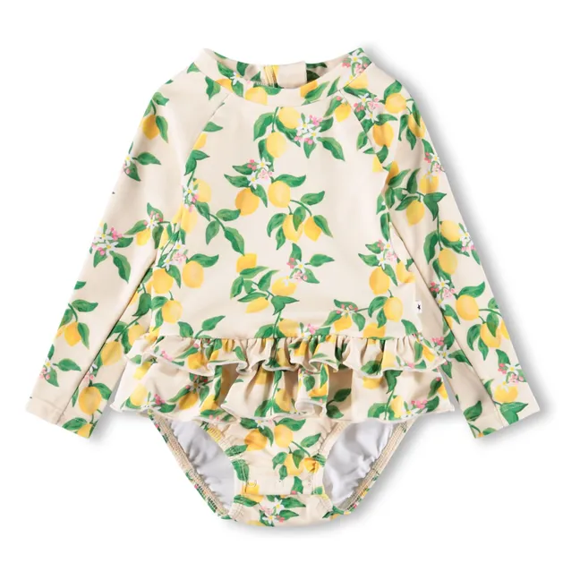 Narice Bathing Suit Lemons Recycled Fibers | Pale yellow