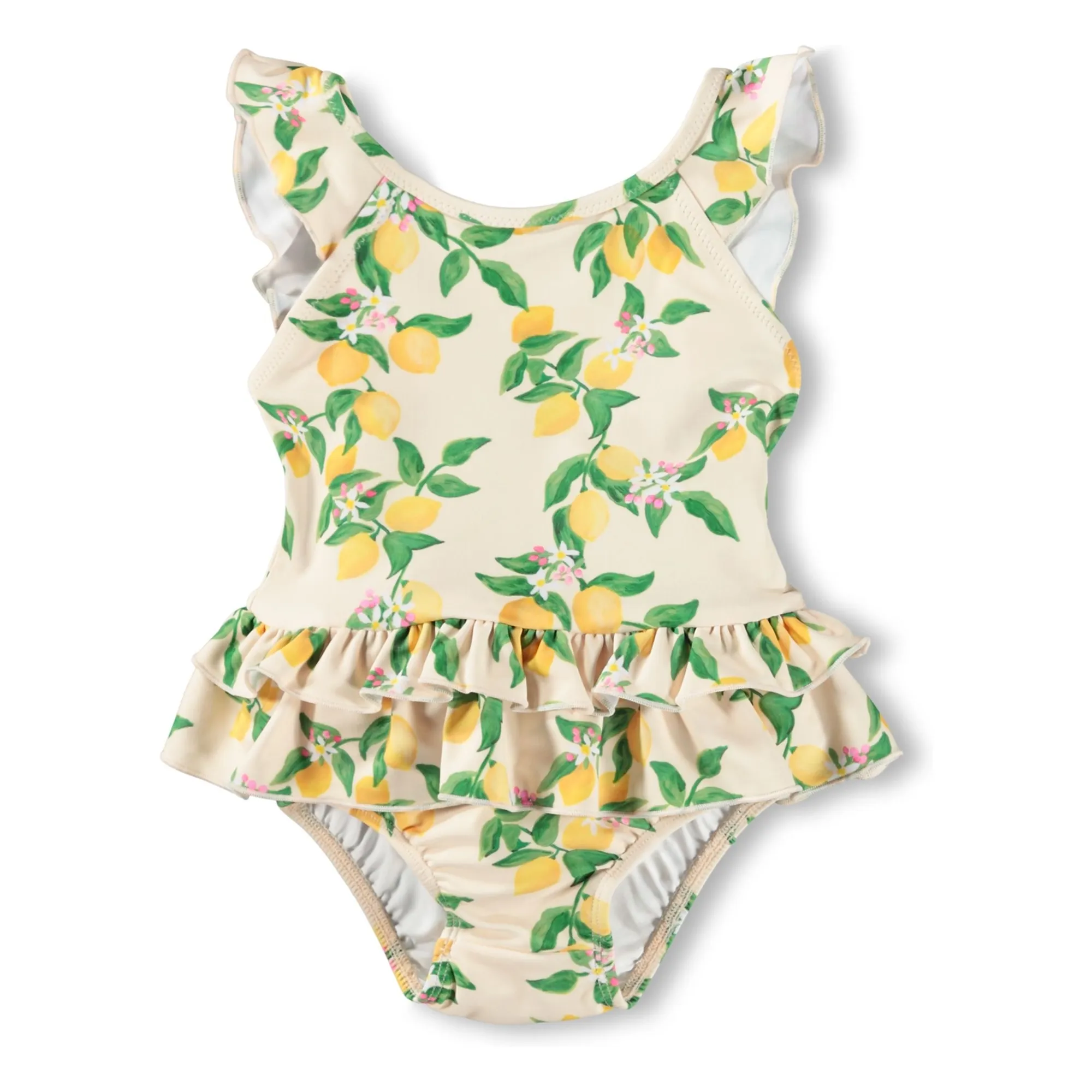 Molo Pale Yellow Nalani Swimsuit Lemons Recycled Fibers
