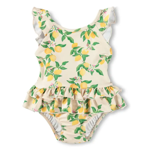 Maillot de Bain Nalani Citrons Fibres Recyclées | Jaune pâle