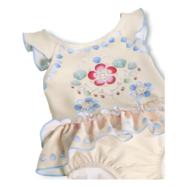 Maillot de Bain Nalani Coquillages Fibres Recyclées | Ecru