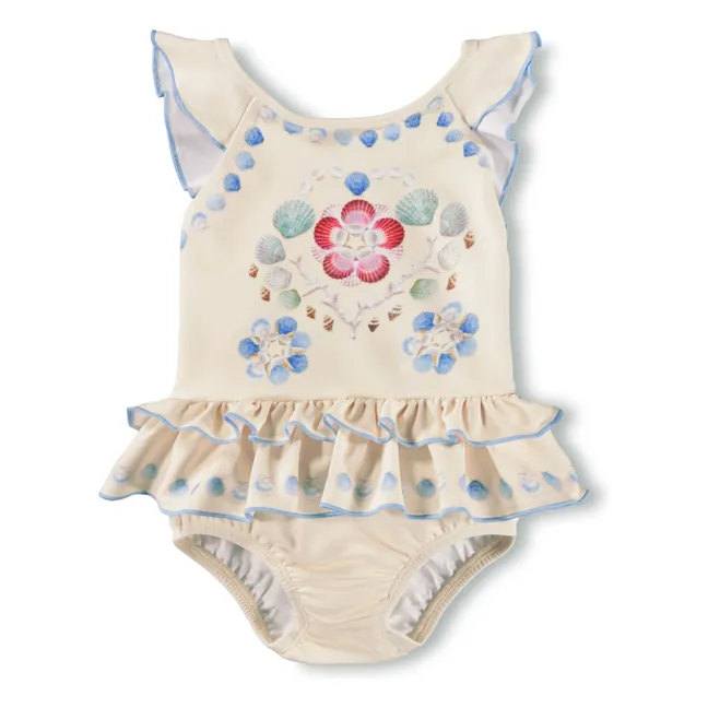 Maillot de Bain Nalani Coquillages Fibres Recyclées | Ecru