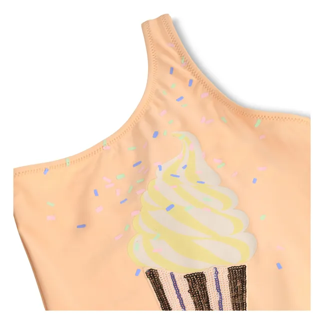 Maillot de Bain Asymétrique Nai Glace Fibres Recyclées | Rose pêche