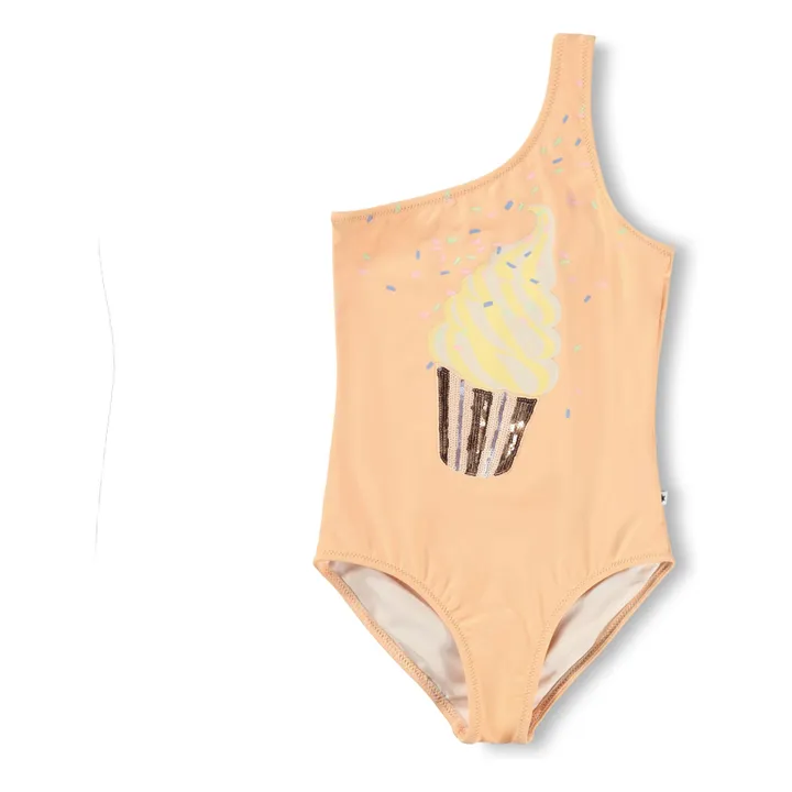 Maillot de Bain Asymétrique Nai Glace Fibres Recyclées | Rose pêche- Image produit n°0