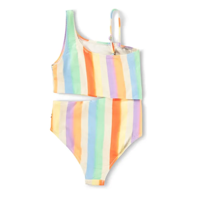 Costume da bagno asimmetrico Naan con striscia in fibra riciclata | Arancione