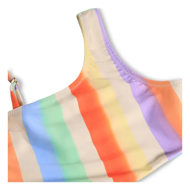 Costume da bagno asimmetrico Naan con striscia in fibra riciclata | Arancione