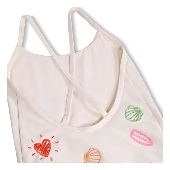 Bañador de fibra reciclada Nanna Minis Doodles | Crudo