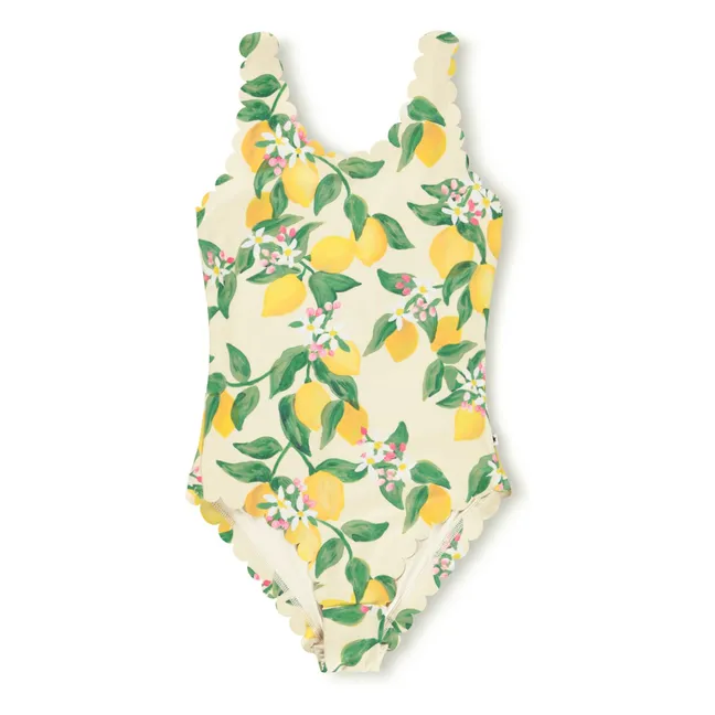 Bañador Noelle Limones Fibras Recicladas | Amarillo palo